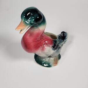 Vintage Royal Copley Mallard Duck Ceramic Planter 8" Multicolor Figurine